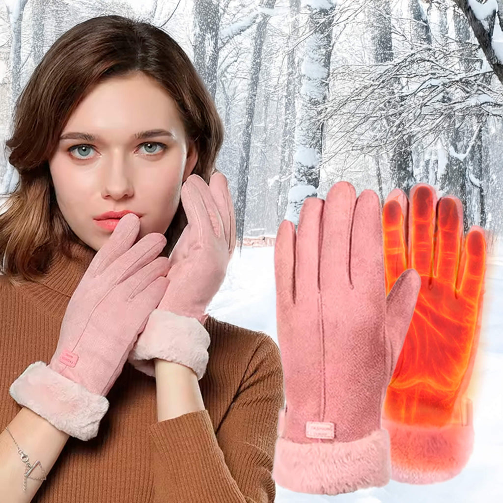 Opvarmede Handsker til Kvinder UK – Dame Termiske Vandtætte Vinterhandsker med Touch Skærm & USB Genopladeligt Varm Design