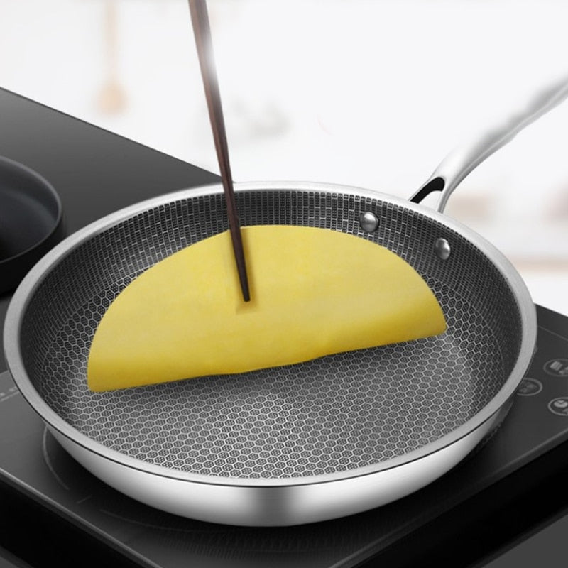 Højkvalitets rustfrit stål stegepande med non-stick pixelteknologi – Perfekt til sund stegning