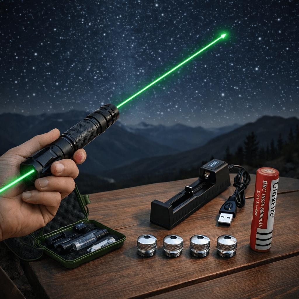 USB Genopladelig Pointer Med Grøn Laser Til Lang Rækkevidde