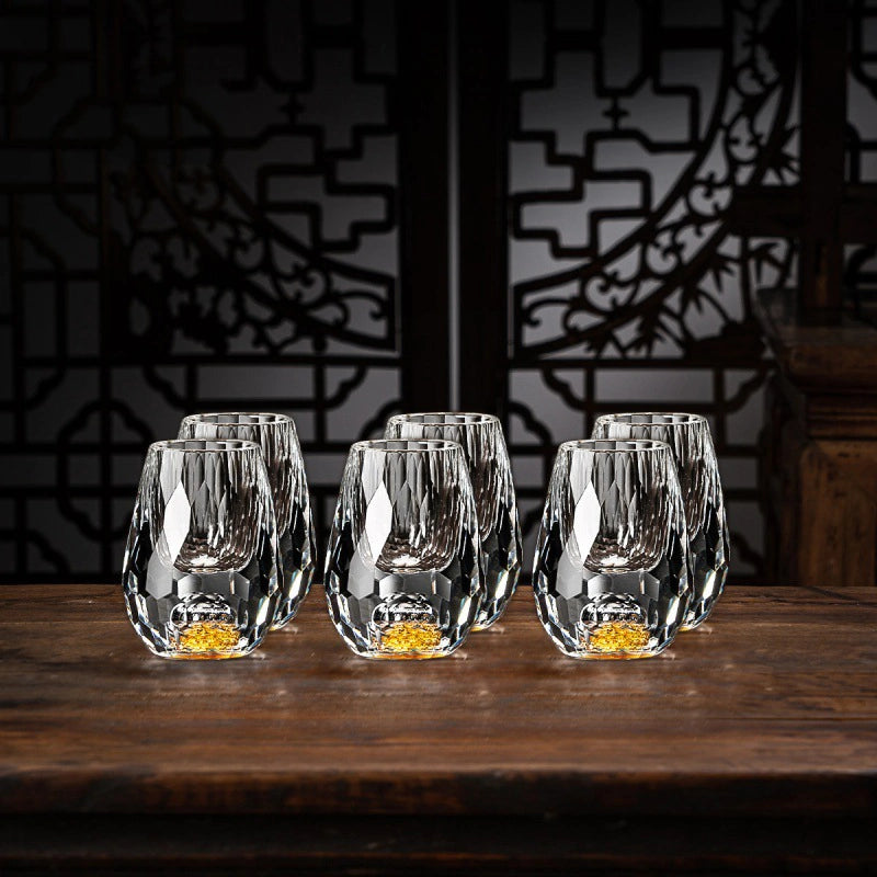 Håndlavede Krystalglas med Guldflager – 2-Pakning til Whisky