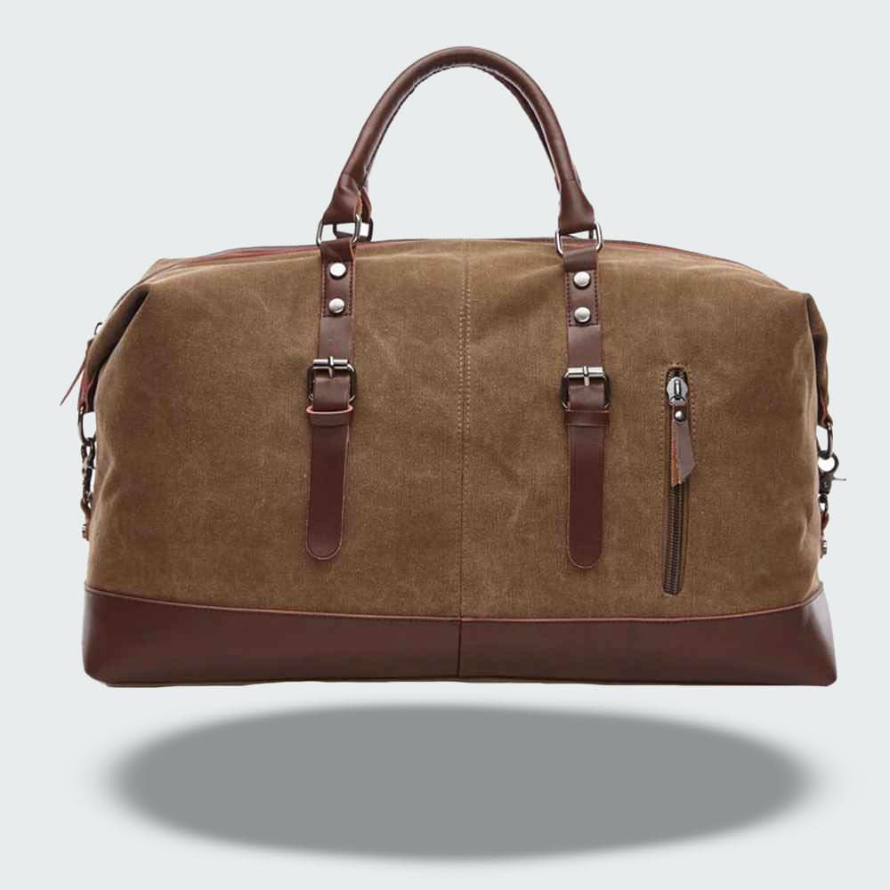 Rejse-Duffelbag i Vokset Canvas – Robust og Vandtæt med Lærdetaljer