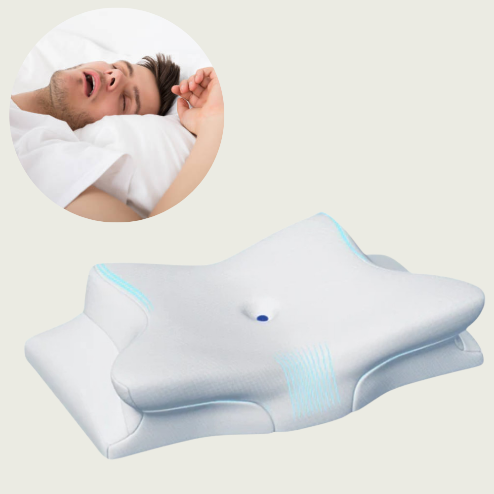 Anti-Snorke Pude | Ergonomisk Nakke- og Hovedstøtte | Hvid