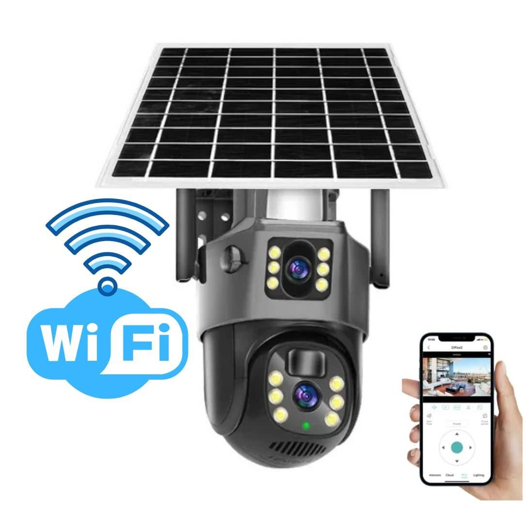 Trådløs 4K Sikkerhedskamera med Solpanel – 360 Grader og Smart Detektion