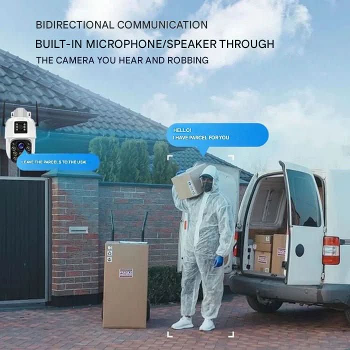 Trådløs 4K Sikkerhedskamera med Solpanel – 360 Grader og Smart Detektion