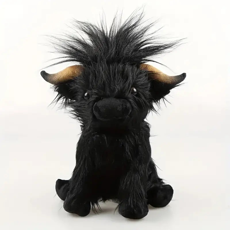 Highland Cuddle Cow | Blødt og Hyggeligt Krammedyr | Brun/Hvid