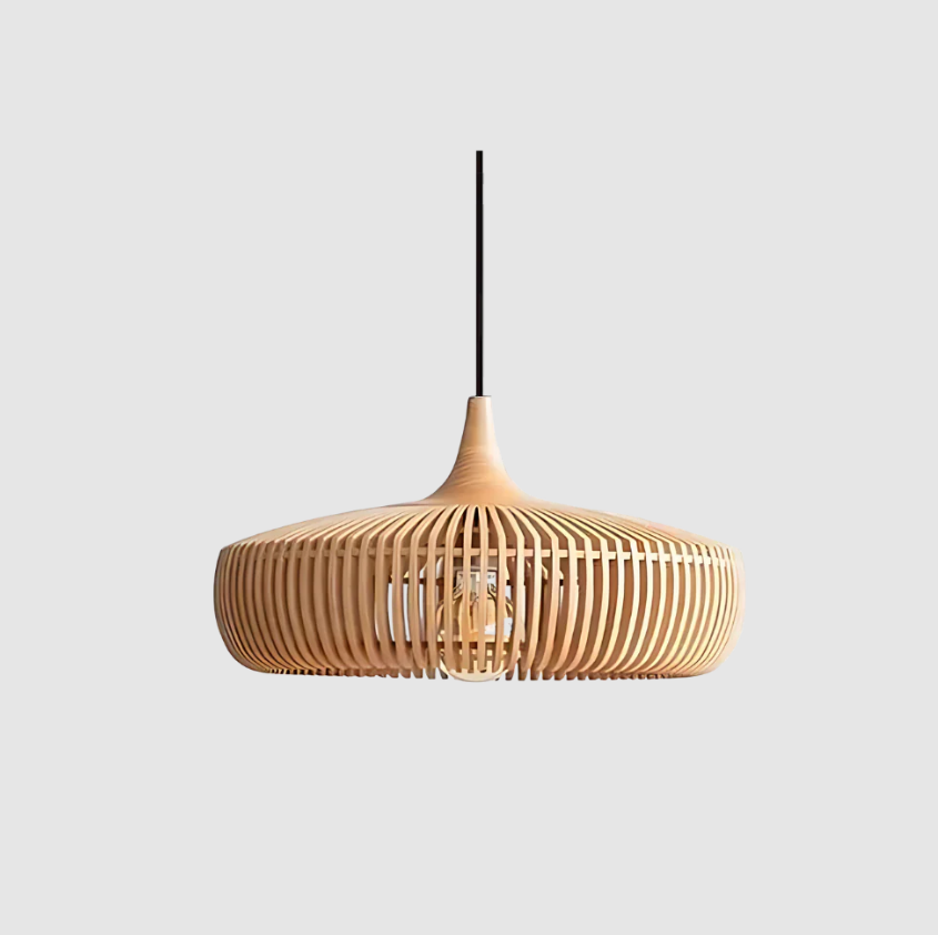 Hinori Loftlampe Japandi Solid Træ Glød