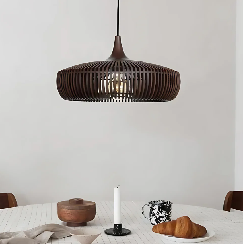 Hinori Loftlampe Japandi Solid Træ Glød