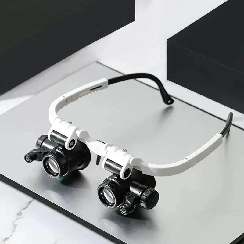 Jewelers LED Briller Med 8X 15X 23X Detaljevisning Håndfri