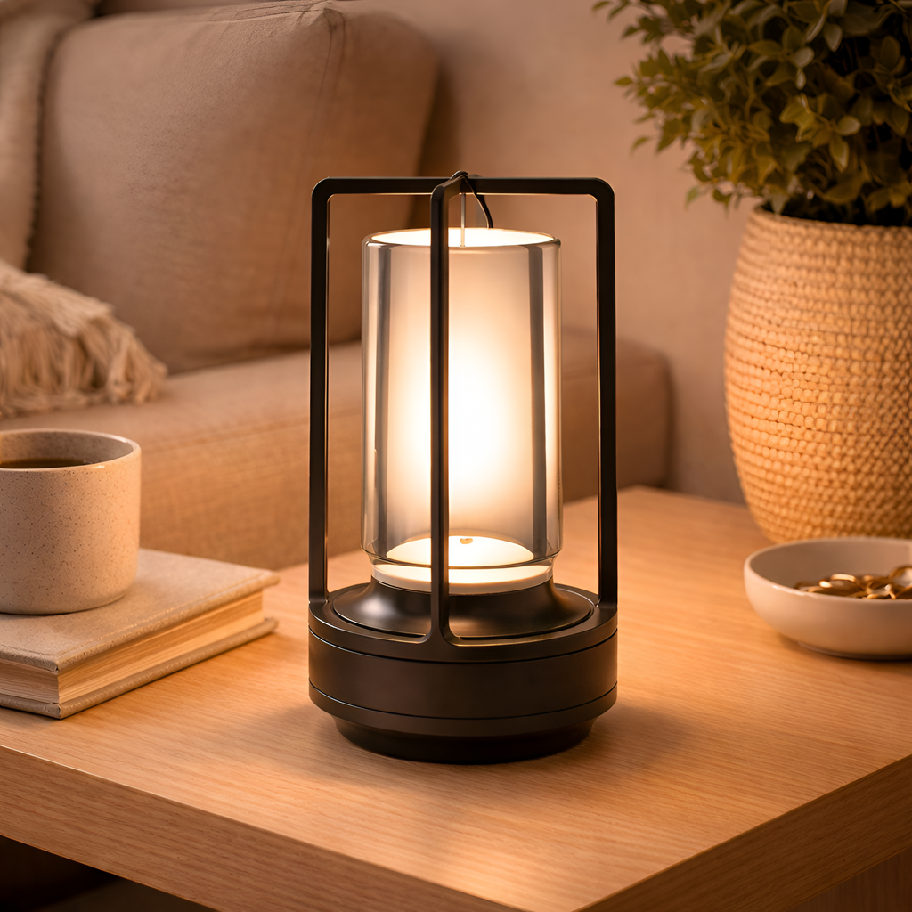 Merrick - Retro LED Bordlampe med USB Opladning