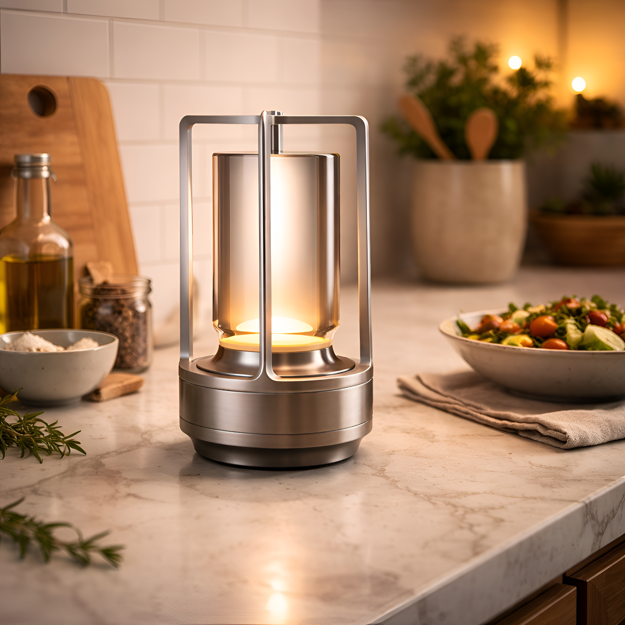 Merrick - Retro LED Bordlampe med USB Opladning