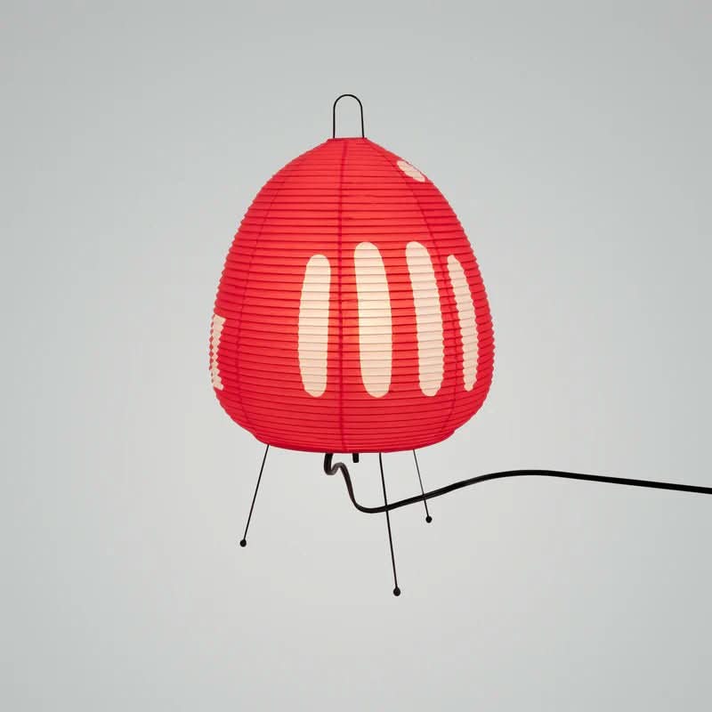 Bordlampe med Rispapir Skærm og Japansk Inspireret Design