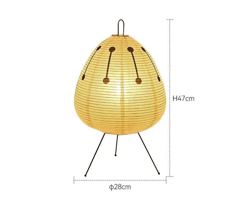Bordlampe med Rispapir Skærm og Japansk Inspireret Design