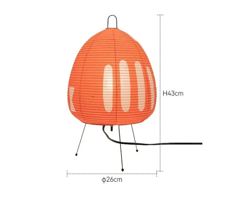 Bordlampe med Rispapir Skærm og Japansk Inspireret Design