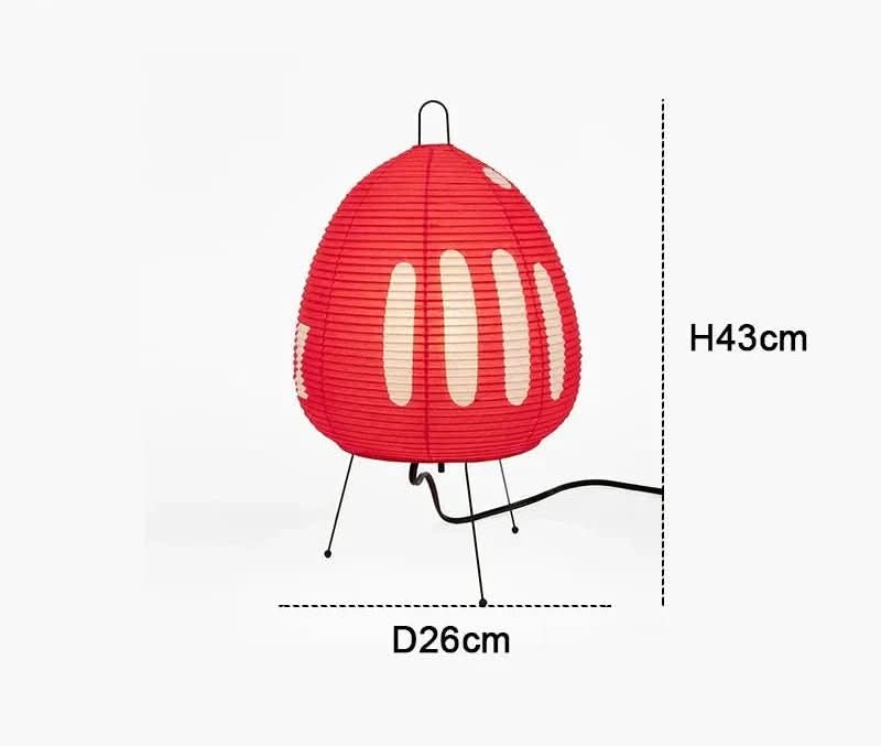 Bordlampe med Rispapir Skærm og Japansk Inspireret Design