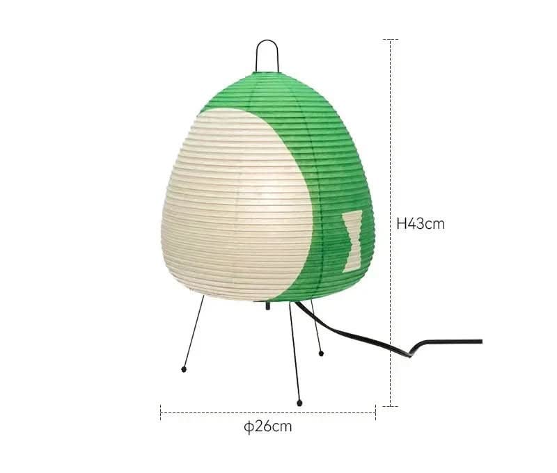 Bordlampe med Rispapir Skærm og Japansk Inspireret Design