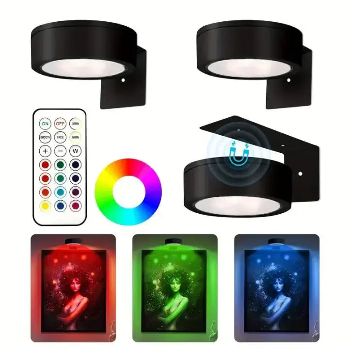 (1+1 Gratis) Trådløs LED-Billede Belysning – Sætter din kunst perfekt i scene