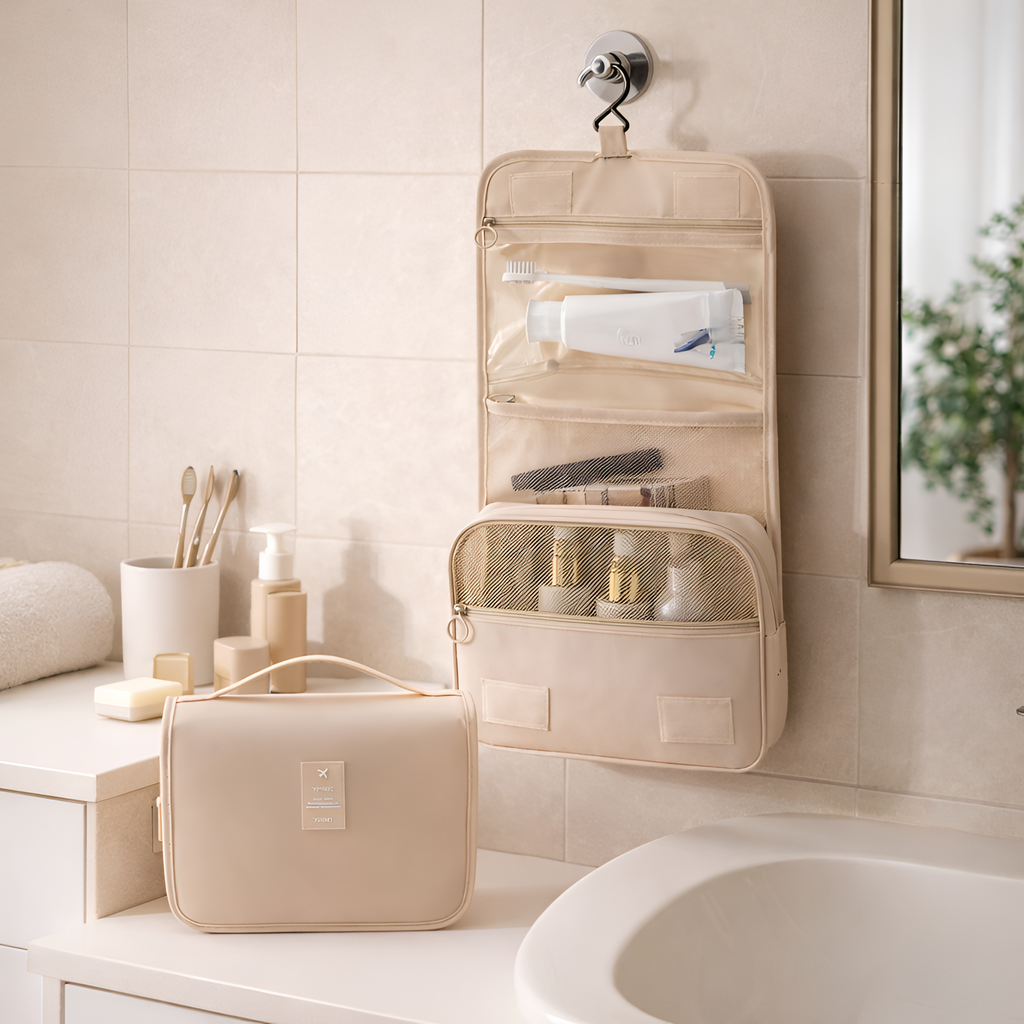 Morveth- Rejse Makeup Toilettaske Organizer med Krog, Vandtæt Pouch