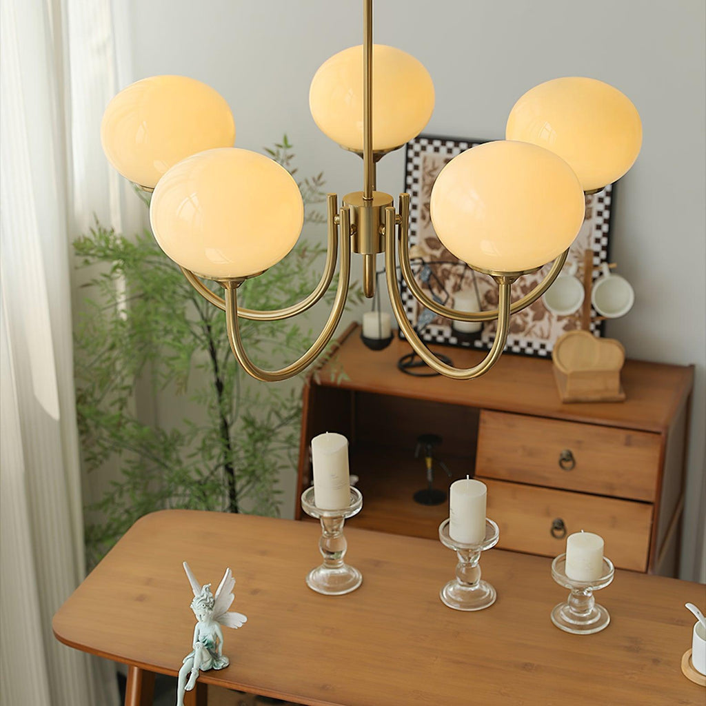 Alora Marshmallow Glam Chandelier Med Lys Rosa Glas
