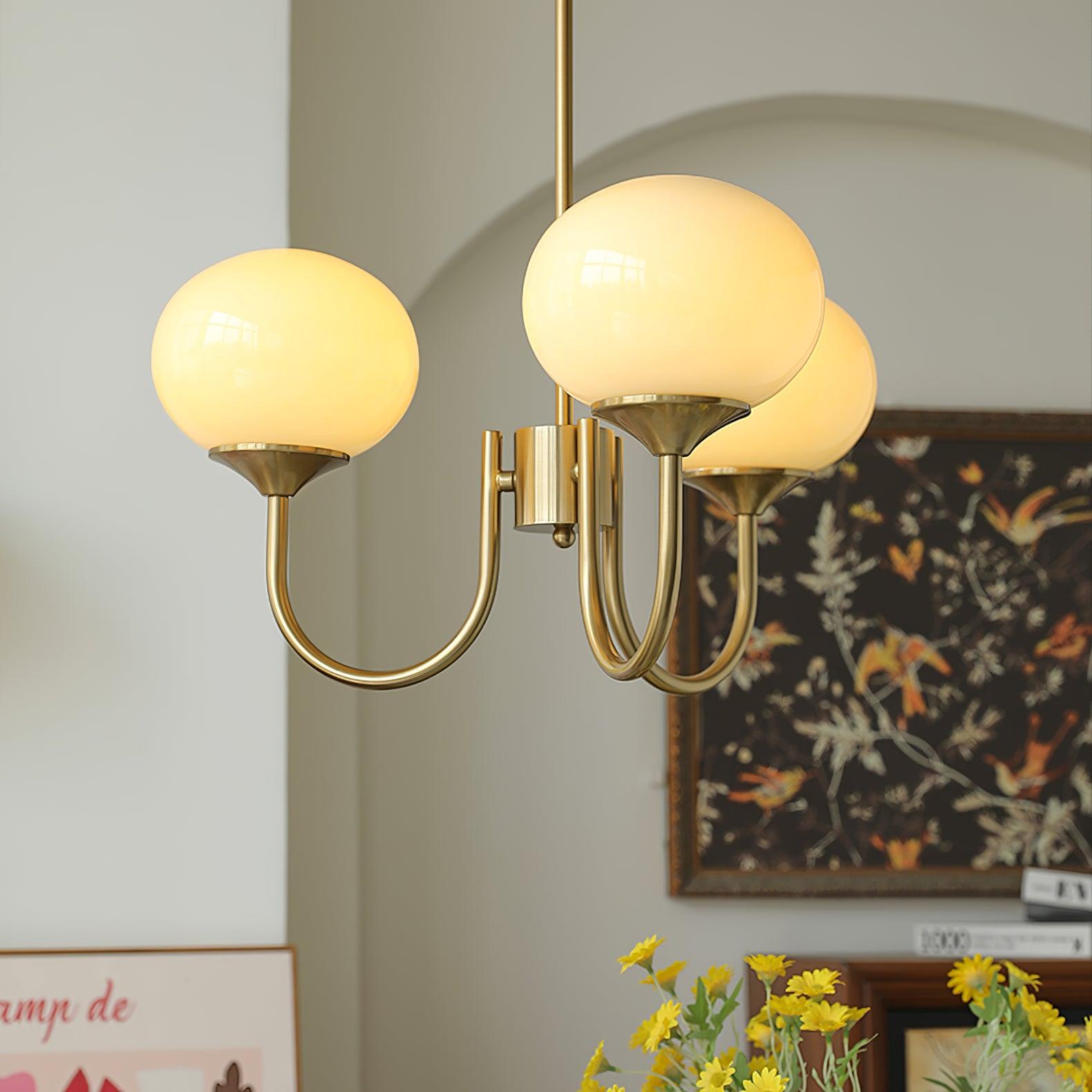 Alora Marshmallow Glam Chandelier Med Lys Rosa Glas