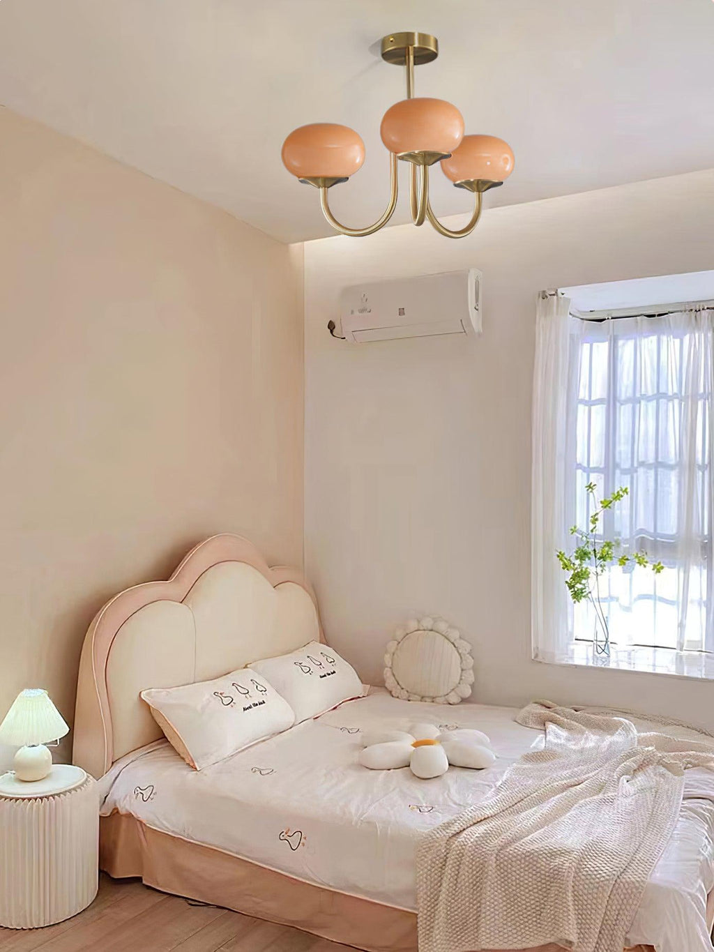 Alora Marshmallow Glam Chandelier Med Lys Rosa Glas