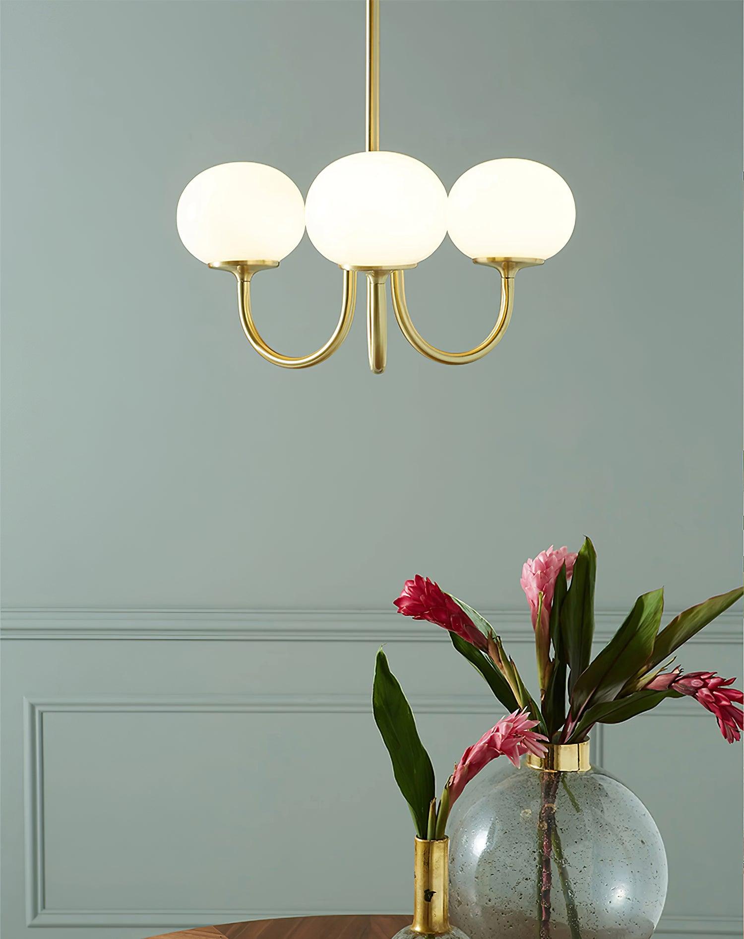 Alora Marshmallow Glam Chandelier Med Lys Rosa Glas