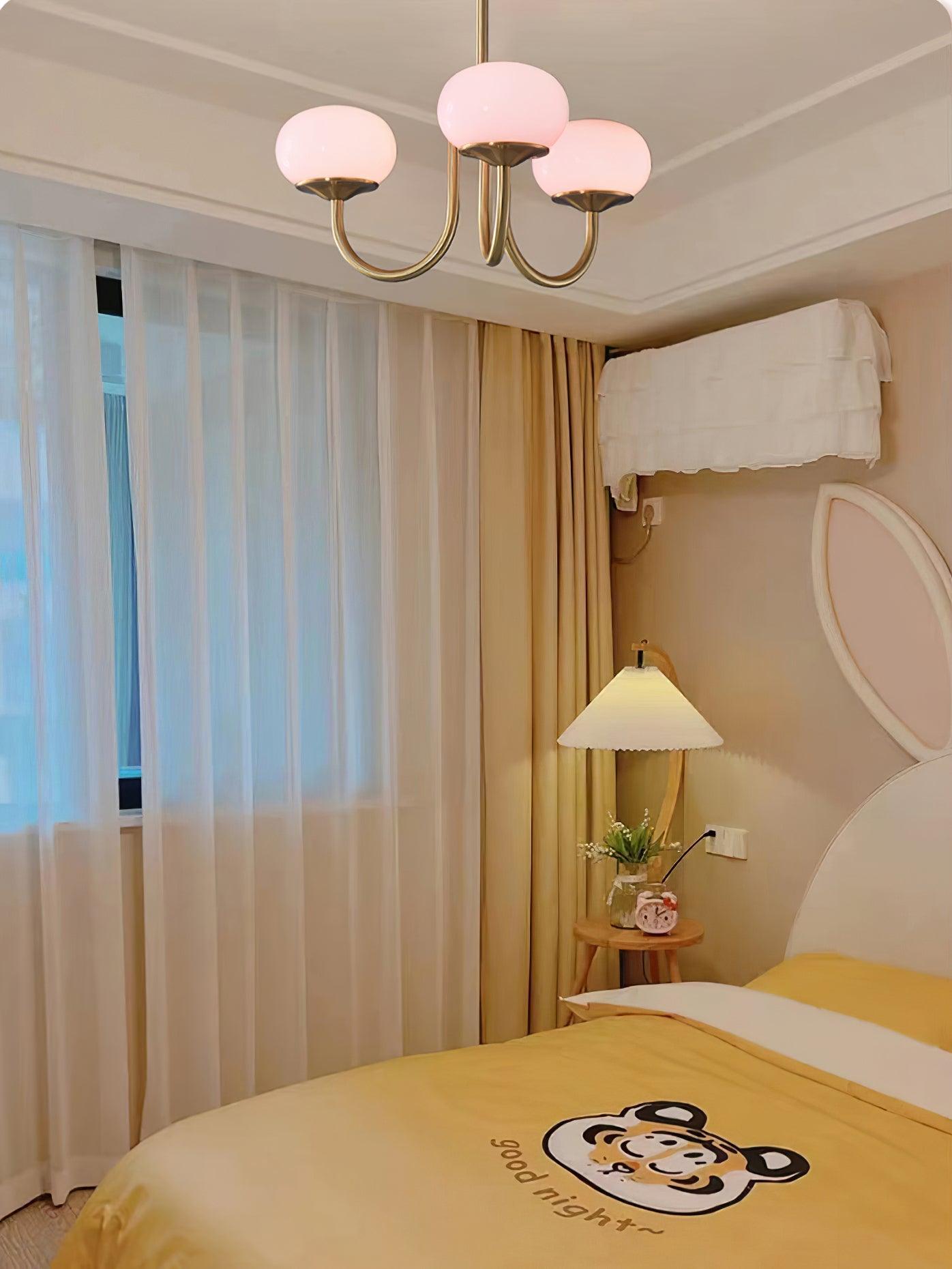 Alora Marshmallow Glam Chandelier Med Lys Rosa Glas