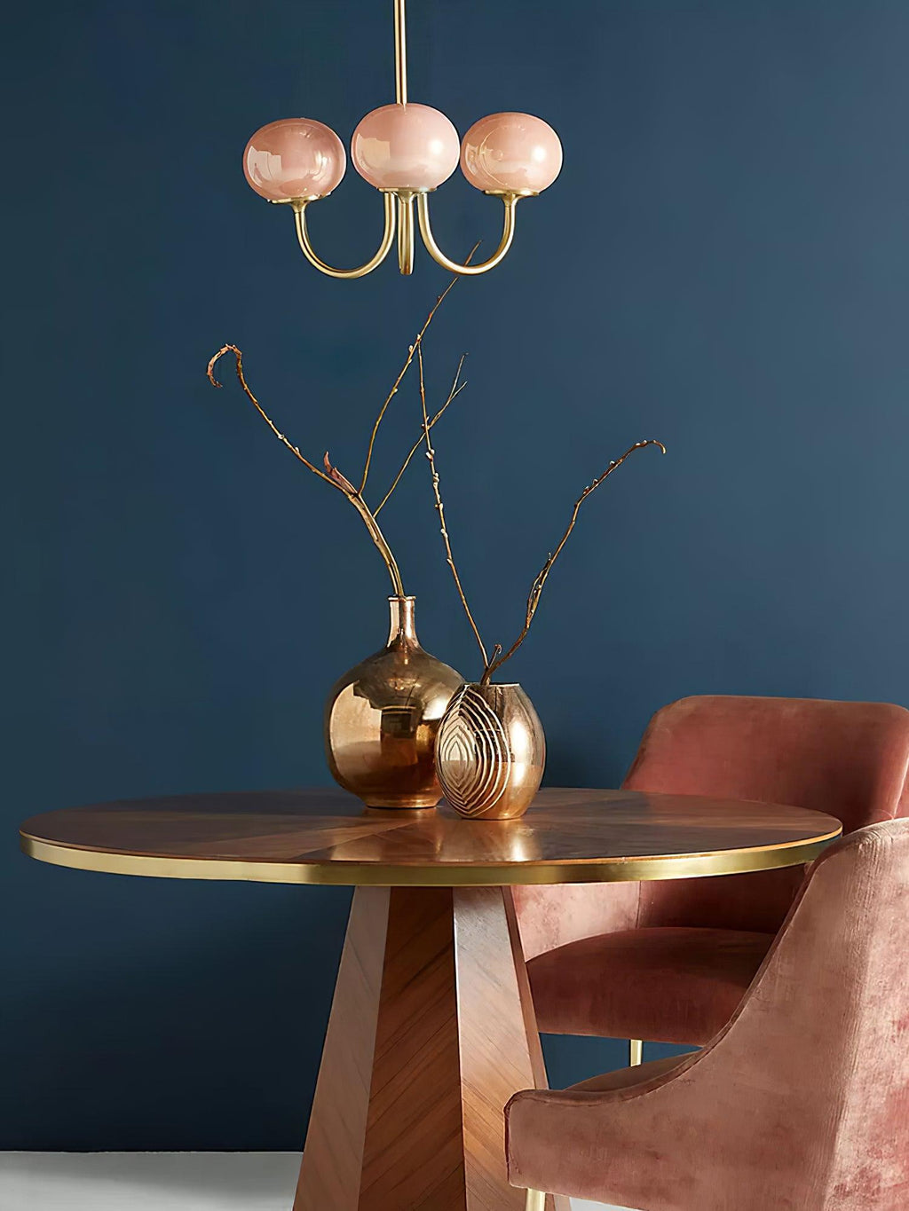 Alora Marshmallow Glam Chandelier Med Lys Rosa Glas