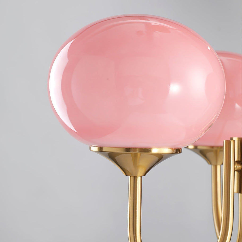 Alora Marshmallow Glam Chandelier Med Lys Rosa Glas