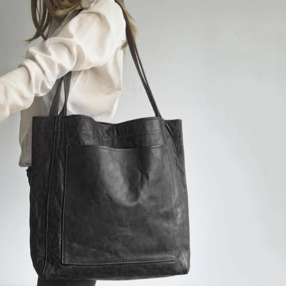 Elegant Kvinders Læder Håndtaske – Tidligere Stil til Arbejde & Fritid