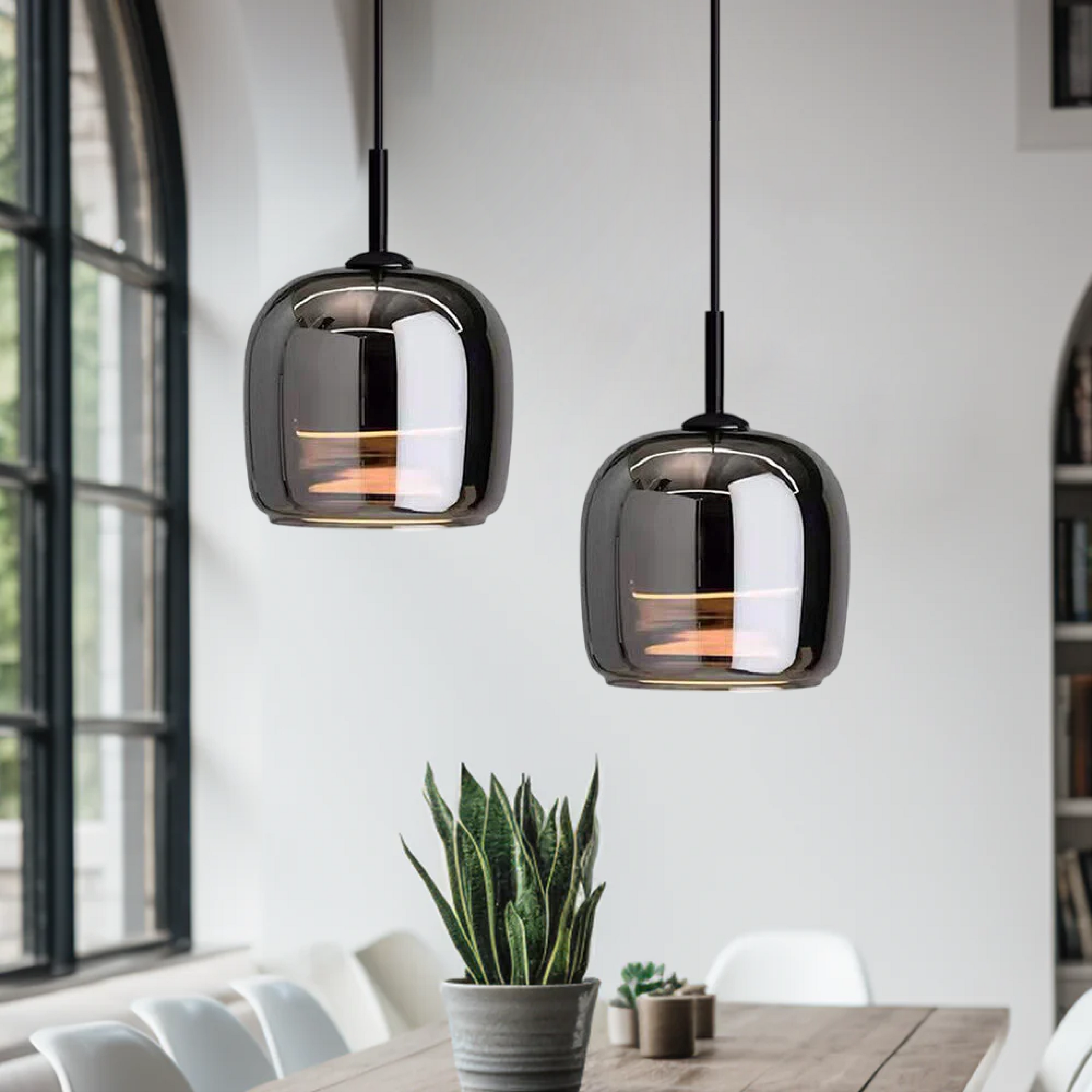 Arden Nordic Pendelampe Med Røget Glas Til Køkkenøer Og Spisestuer