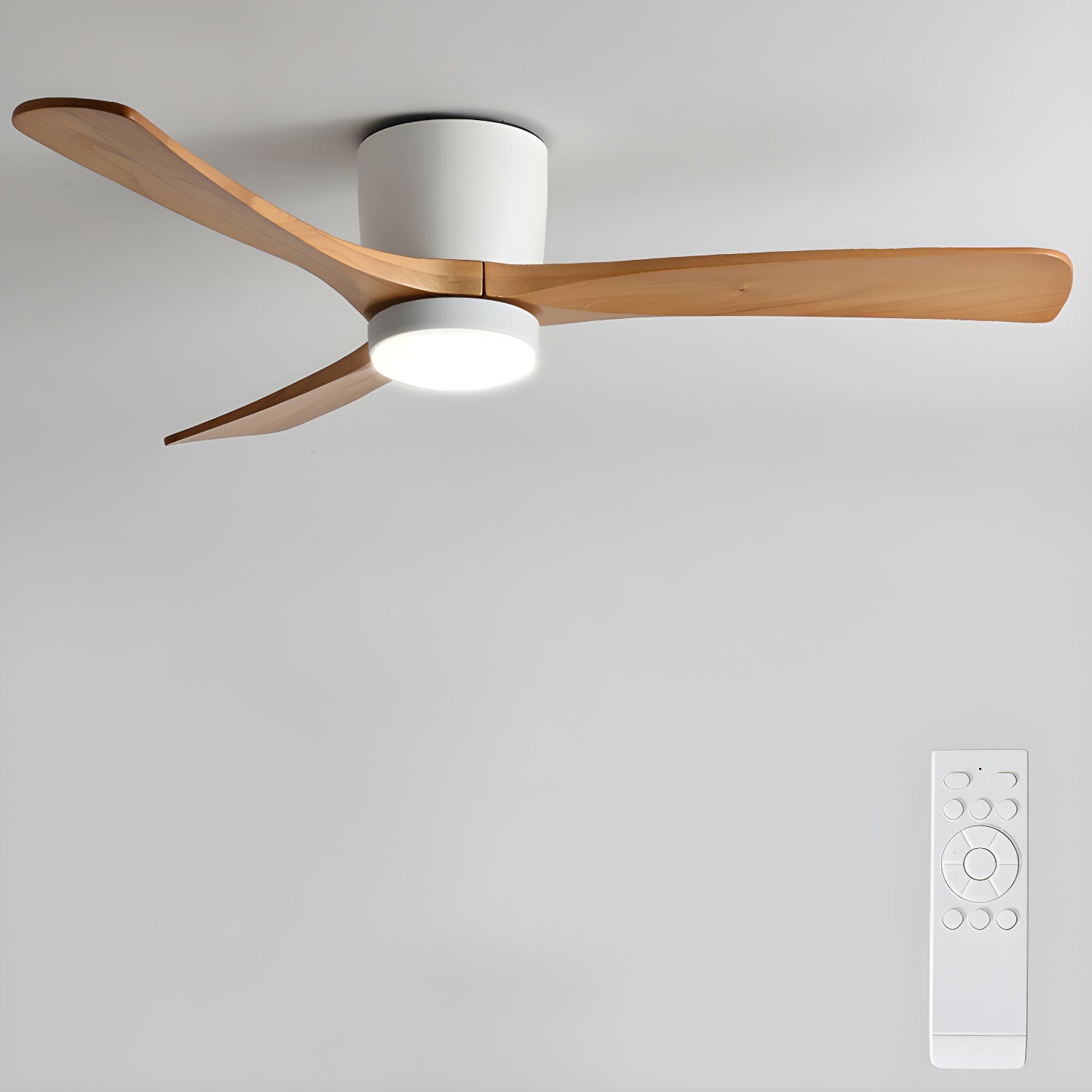 Everwood Nordic Træfinish Loftventilator Med LED Lys, 42-Inch Eller 48-Inch