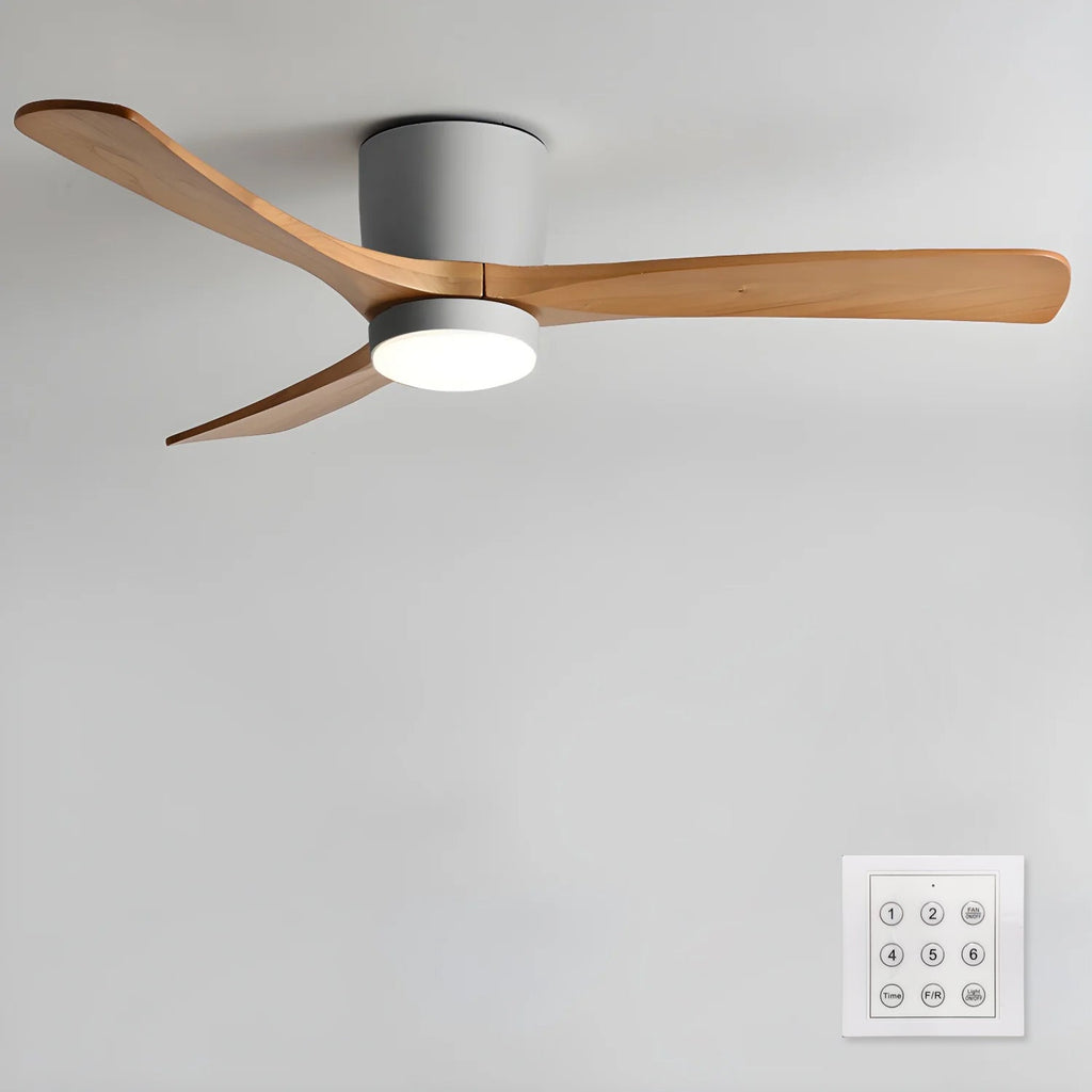 Everwood Nordic Træ Finish Loftventilator Med LED Lys, 42-Inch Eller 48-Inch