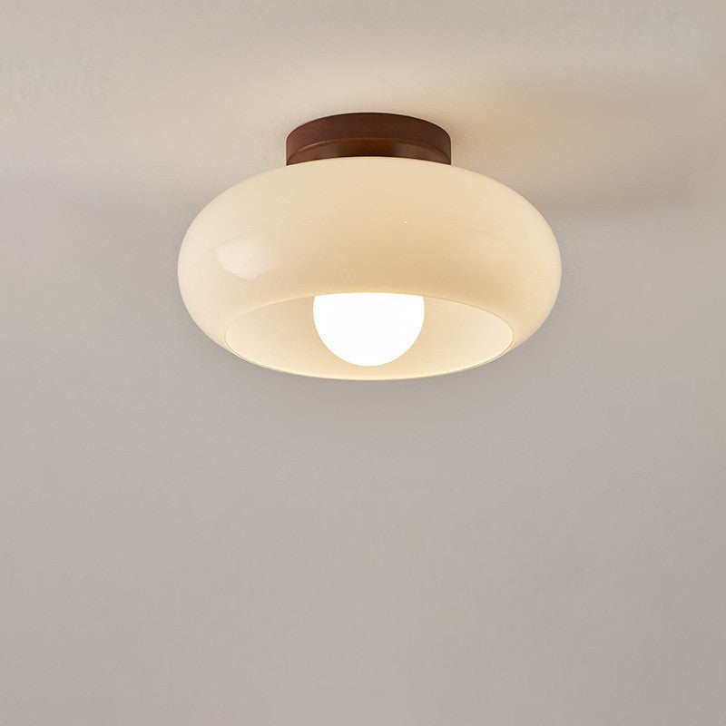 Fransk Bauhaus Loftlampe – Varm Atmosfærisk Lys med Trædetalje