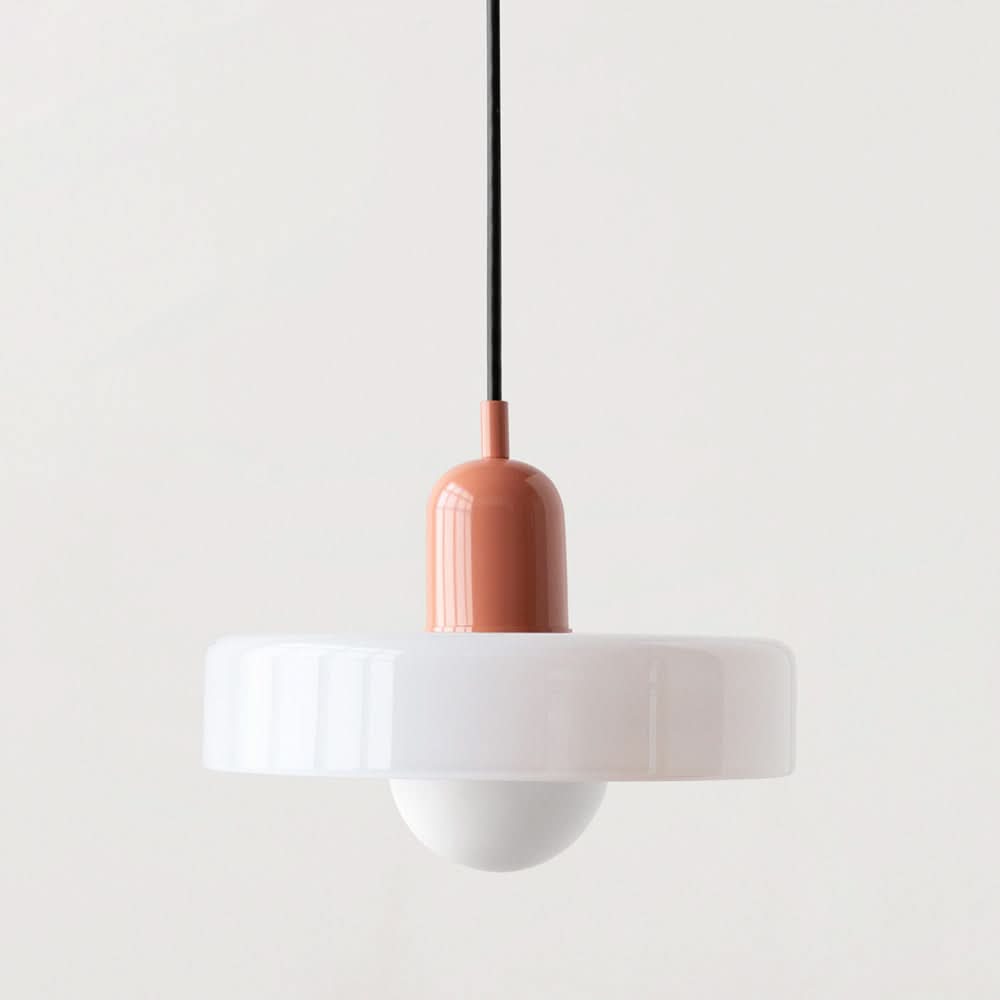 Bauhaus Pendellampe i Farget Glas med Justerbart Ophæng
