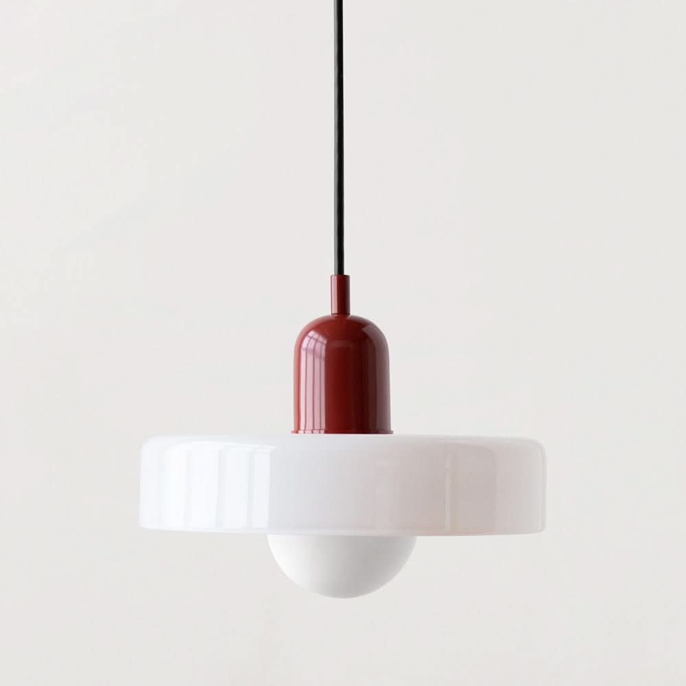 Bauhaus Pendellampe i Farget Glas med Justerbart Ophæng