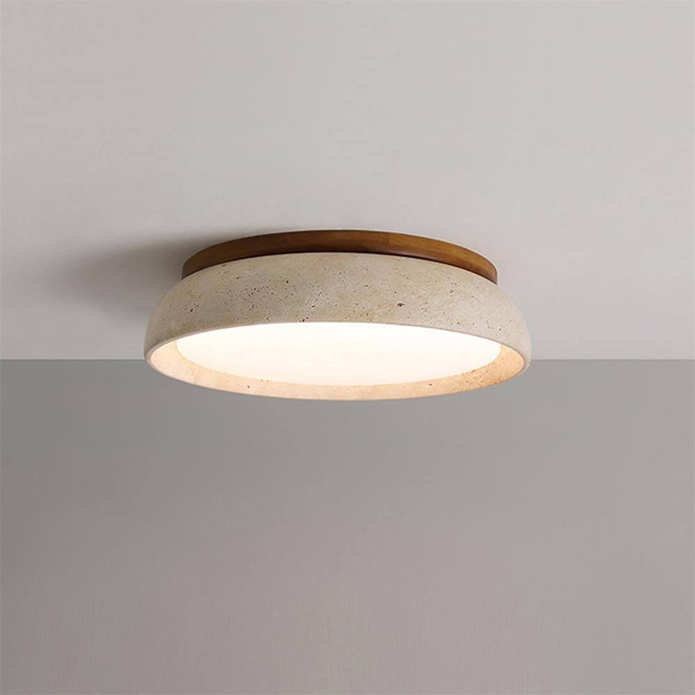 Aureli Træbase Travertin Loftlampe