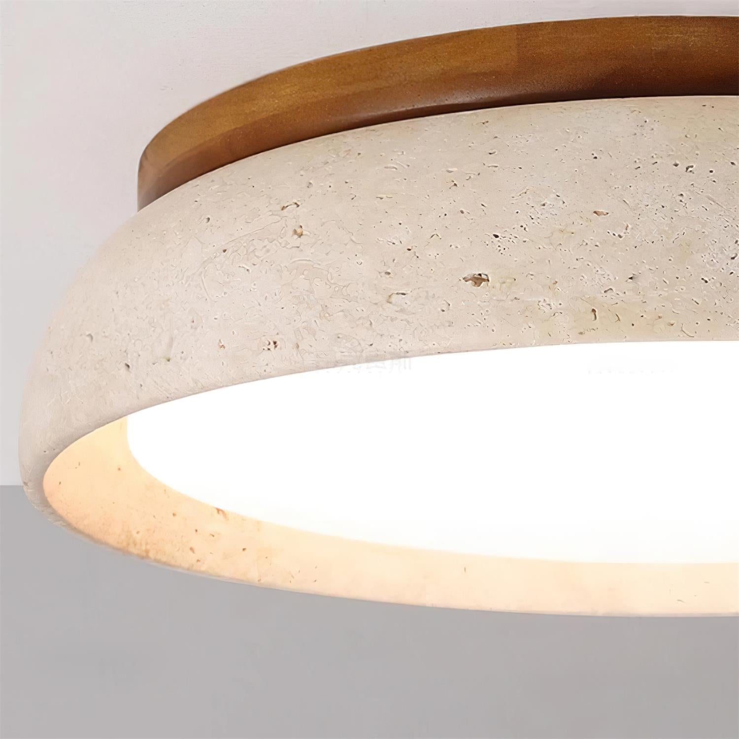 Aureli Træbase Travertin Loftlampe