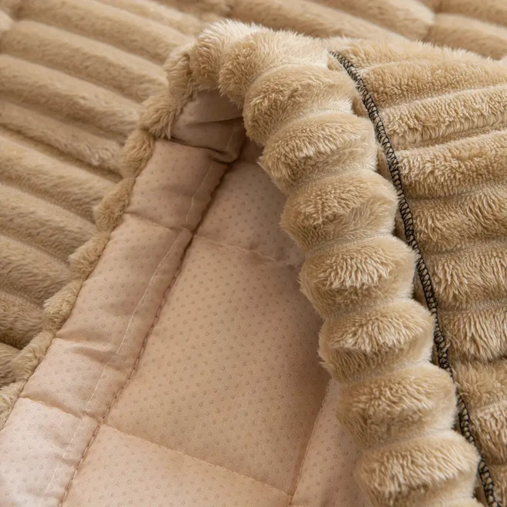 Plys Sofa Beskytter Mat med Fleece Tekstur og Skridsikker Bagside