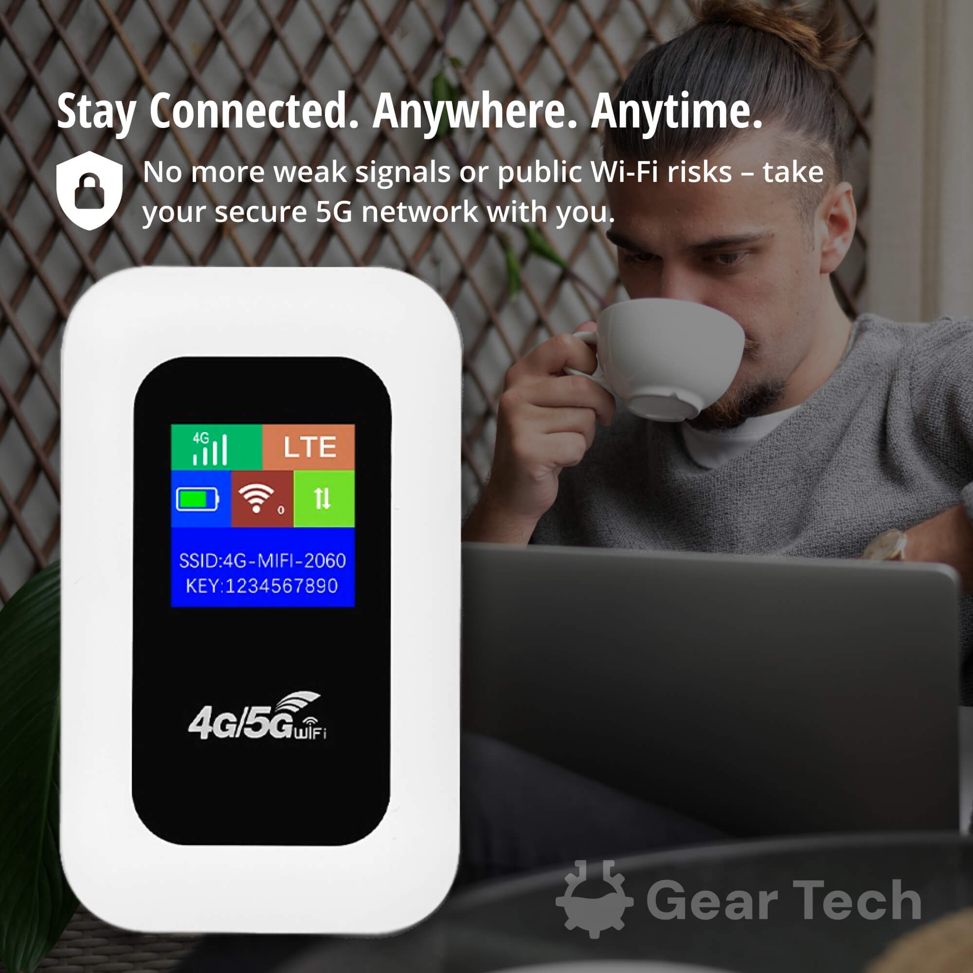 RoamWave 5G Bærbar WiFi Hotspot til Rejse eller Hjemmebrug