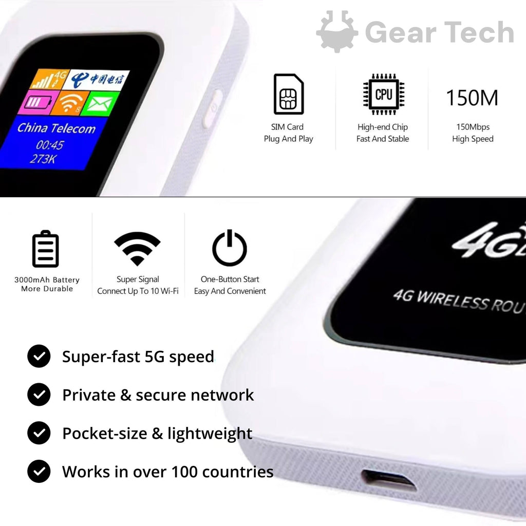 RoamWave 5G Bærbar WiFi Hotspot til Rejse eller Hjemmebrug