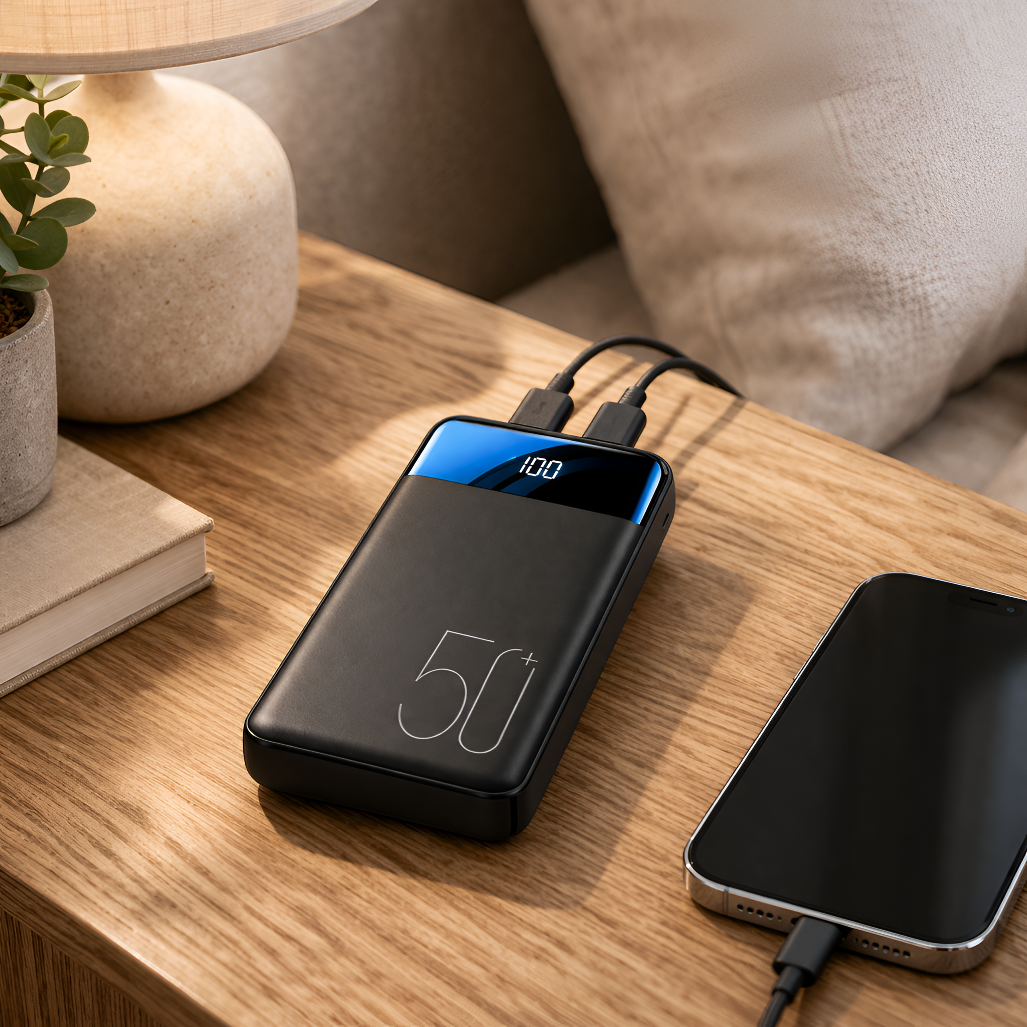 Asger - Powerbank Høj Kapacitet Hurtig Opladning