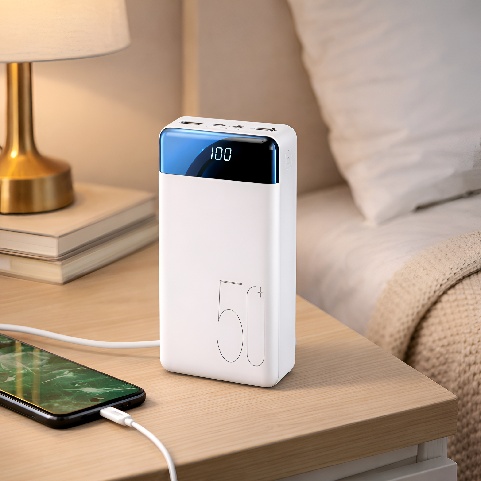 Asger - Powerbank Høj Kapacitet Hurtig Opladning