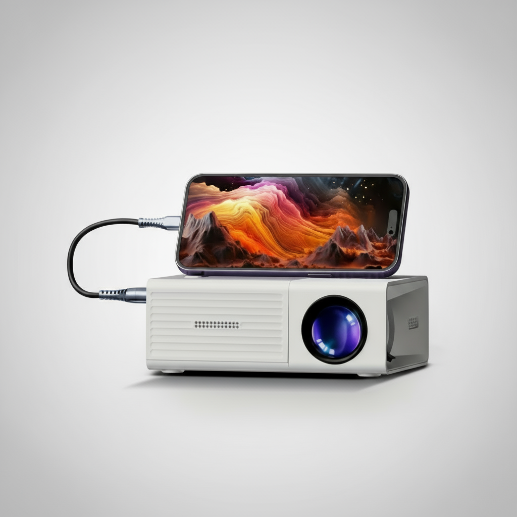 Projektor Bærbar Mini HD LED Hjemmekino Udendørs 3000 Lumen