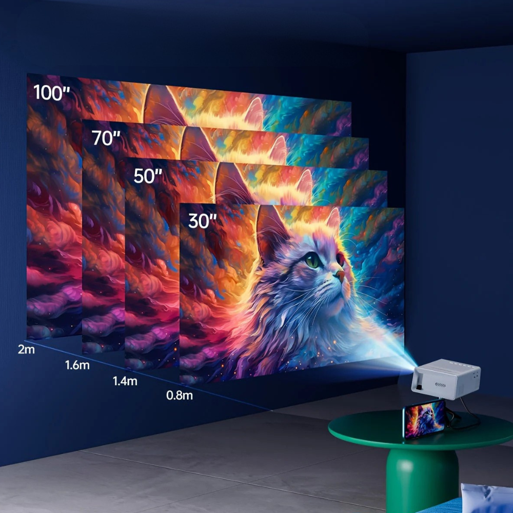 Projektor Bærbar Mini HD LED Hjemmekino Udendørs 3000 Lumen
