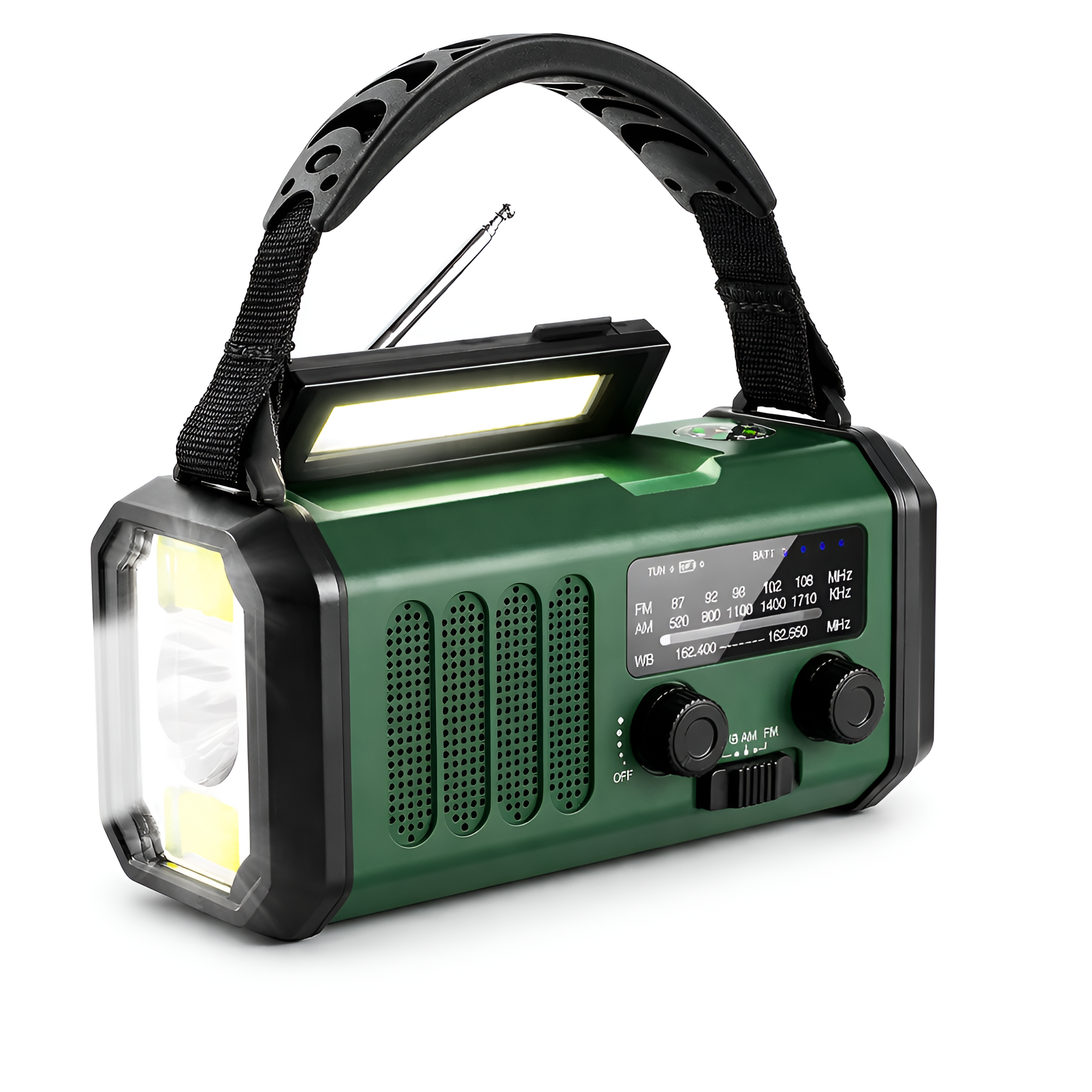 Lioren - Nødradio 20000mAh – solcelle & håndsving bærbar radio