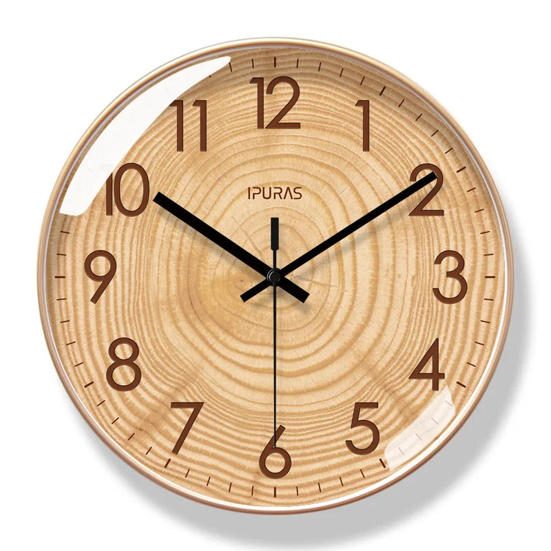TimeWisp Træ Vægur – Stille og Stilfuld Tidsmåler