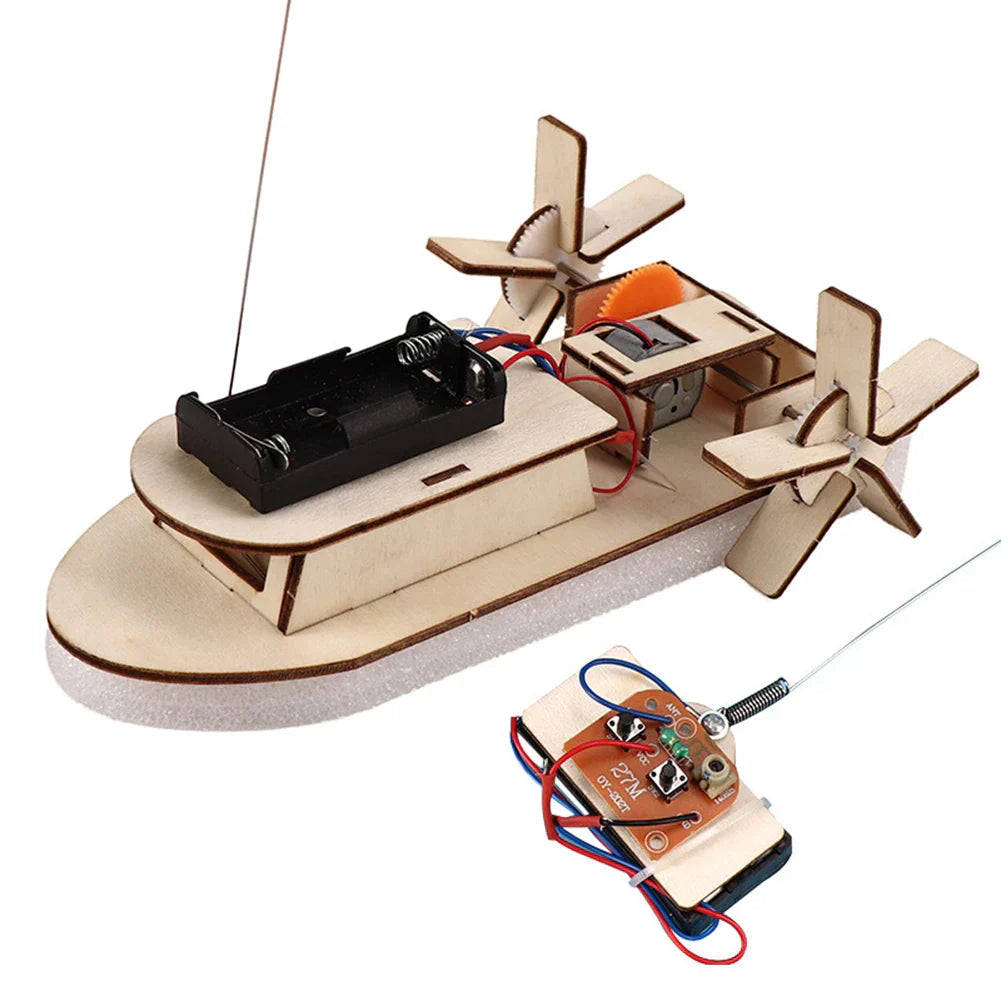 Uddannelsesmæssig Træ DIY Båd – Byg Din Egen Elektriske Legetøjsbåd
