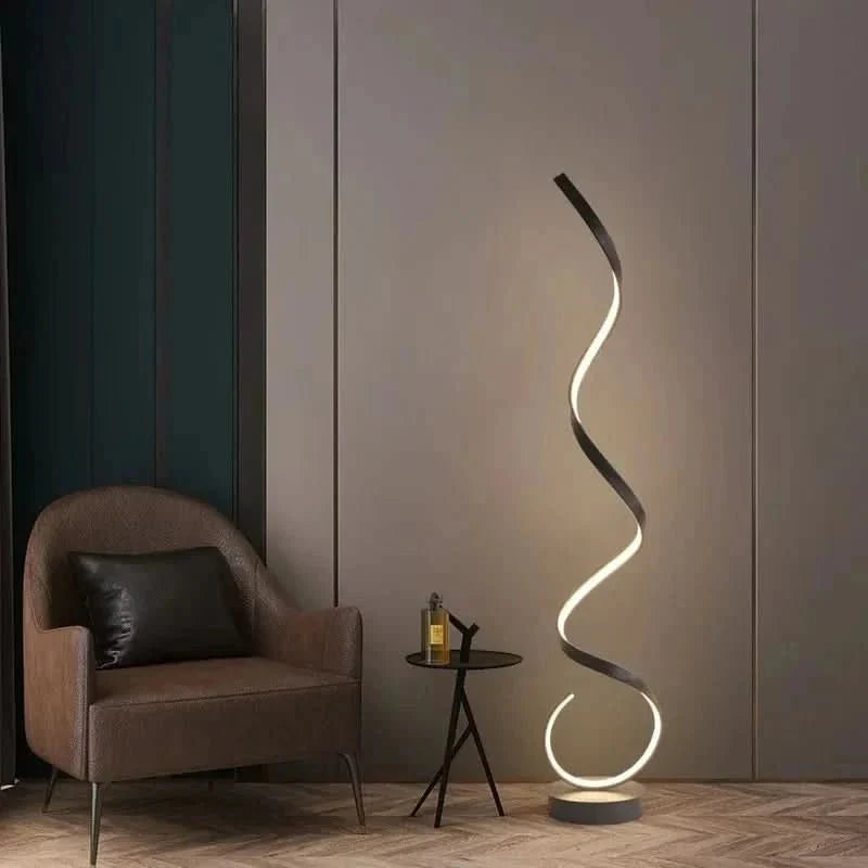 Istanbul LED Spiral Gulvlampe Energisparende Belysning, Elegant Design