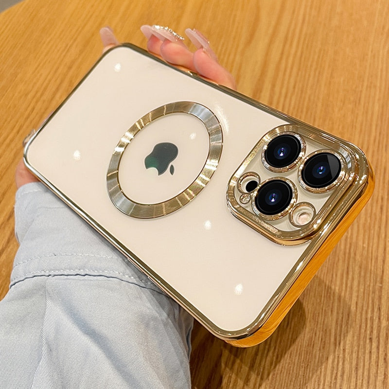 Gennemsigtigt iPhone-cover til trådløs opladning