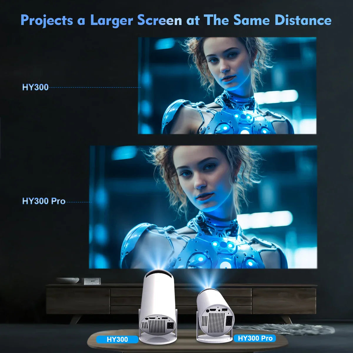 Magcubic HY300 Pro 4K Android 11 Dual WiFi6 260ANSI BT5.0 Udendørs Hjemmebiograf